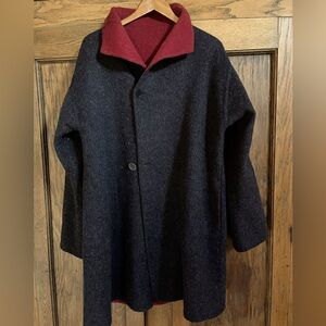 Reversible wool coat